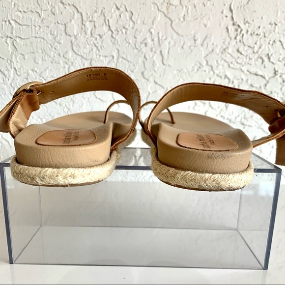 SOPHIA MILANO Leather Strap Slide Rope Platform Slide Italian Sandals Tan Size 9 - Picture 12 of 13